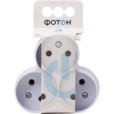 Разветвитель электрический ФОТОН АМ 6-3, 6А, 3 розетки, без заземления в магазинах Лента