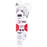 Сетевой фильтр ЭРА 5 розеток с заземлением с выключателем, 3м Сетевой фильтр ЭРА 5 розеток с заземлением с выключателем, 3м