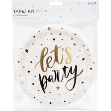 Тарелки одноразовые Party d=18см бумажные, с тиснением Арт. ТРЛМ18, 6шт в магазинах Лента