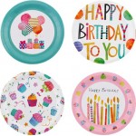 Тарелки одноразовые Happy Birthday d=23см бумажные Арт. ТРЛ23, 6шт