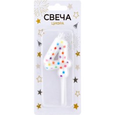 Свеча Цифра 4 Арт. СЦ4 в магазинах Лента