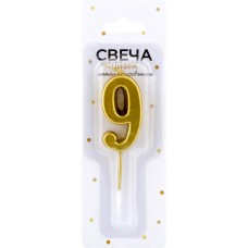Свеча Цифра 9, цвет металлик Арт. СЦМ9 в магазинах Лента
