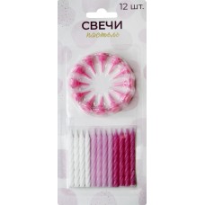 Свеча праздничная Pink 6,5см Арт. СВ12, 12шт в магазинах Лента