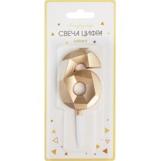 Свеча Цифра 6 блестящая Арт. СЦБ6 в магазинах Лента