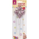 Свечи для торта ЗОЛОТАЯ СКАЗКА 3,3см, на длинных пиках, в ассортименте, 4шт