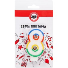 Свечи для торта 365 ДНЕЙ Цифра 8 в магазинах Лента