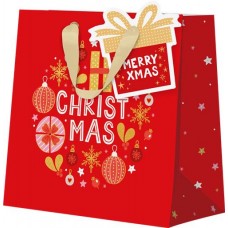 Пакет подарочный X-mas, евролюкс, 14,4x15x6см, Арт. SL в магазинах Лента
