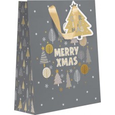 Пакет подарочный X-mas, евролюкс, 31x41x12см, Арт. XLL в магазинах Лента