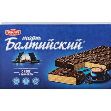 Торт вафельный ПЕКАРЬ Балтийский глазированный, 320г в магазинах Лента