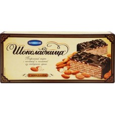Торт вафельный ШОКОЛАДНИЦА с миндалем, 230г в магазинах Лента