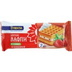 Вафли мягкие ЛЕНТА Гофры с суфле и клубникой, 122г Вафли мягкие ЛЕНТА Гофры с суфле и клубникой, 122г