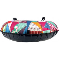 Санки надувные Ф78 Ватрушка d=110см, расцветка пэчворк в магазинах Лента