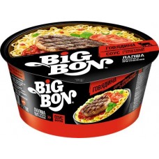 Лапша BIGBON со вкусом говядины и томатным соусом с базиликом, 85г в магазинах Лента