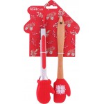 Набор для выпечки HOMECLUB Festive, щипцы и лопатка, силикон, нержавеющая сталь, дерево, Арт. PS-NC6 Набор для выпечки HOMECLUB Festive, щипцы и лопатка, силикон, нержавеющая сталь, дерево, Арт. PS-NC6