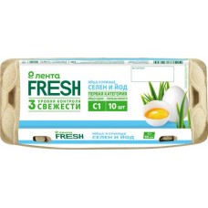 Яйцо куриное ЛЕНТА FRESH Селен, йод С1, 10шт в магазинах Лента