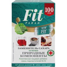 Заменитель сахара FITPARAD Стевия №10, в стиках, 100шт в магазинах Лента