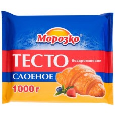 Тесто бездрожжевое МОРОЗКО слоеное, 1кг в магазинах Лента