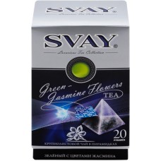 Чай зеленый SVAY с цветами жасмина китайский байховый, 20пир в магазинах Лента