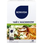 Чай зеленый BONVIDA с жасмином для заваривания в чайнике, 20пак