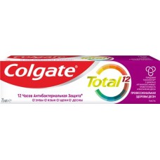 Зубная паста COLGATE Total 12 Профессиональная Здоровье десен с цинком и аргинином, с антибактериальной защитой всей полости рта в течение 12 часов, 75мл в магазинах Лента