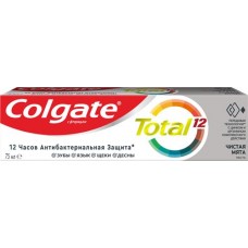 Зубная паста COLGATE Total 12 Чистая мята с цинком и аргинином для комплексной антибактериальной защиты, 75мл в магазинах Лента