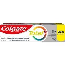 Зубная паста COLGATE Total 12 Чистая мята с цинком и аргинином для комплексной антибактериальной защиты, 125мл в магазинах Лента