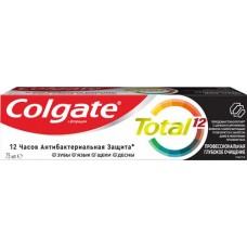 Зубная паста COLGATE Total 12 Профессиональная Глубокое очищение с древесным углем, а также с цинком и аргинином для антибактериальной защиты, 75мл в магазинах Лента