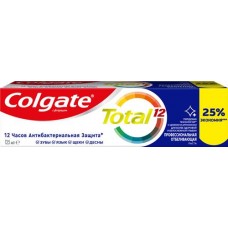 Зубная паста COLGATE Total 12 Профессиональная отбеливающая с цинком и аргинином для борьбы с потемнениями эмали и с антибактериальной защиты, 125мл в магазинах Лента