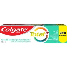 Зубная паста COLGATE Total 12 Профессиональная чистка со специальным ингредиентом для гладких и блестящих зубов, с цинком и аргинином для антибактериальной защиты, 125мл в магазинах Лента
