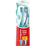 Зубная щетка COLGATE 360 Суперчистота всей полости рта, антибактериальная, средней жесткости, 1+1, 2шт