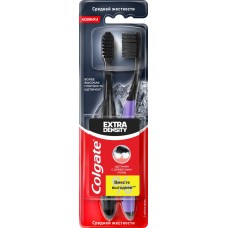 Зубная щетка COLGATE Extra density, средняя жесткость, 2шт в магазинах Лента