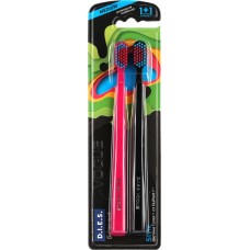 Зубная щетка D.I.E.S. Vogue style средняя жесткость, 1+1шт, 2шт в магазинах Лента