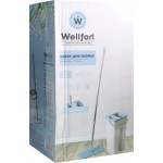 Набор для уборки Wellfort швабра + ведро с механическим отжимом