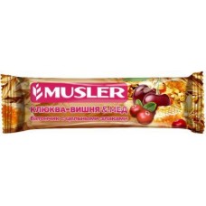 Батончик мюсли Musler клюква вишня и мёд 30г в магазинах Магнит