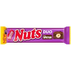 Батончик Nuts Duo шоколадный с фундуком брауни 60г в магазинах Магнит