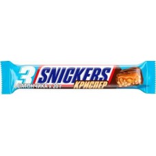 Батончик Snickers Crisper шоколадный с карамелью арахисом и хрустящими рисовыми шариками 60г в магазинах Магнит