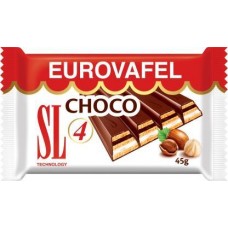 Вафли Eurovafel Choco 4 с какао и молочным кремом 42г в магазинах Магнит