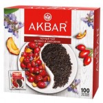 Чай черный Akbar аромат яблока и шиповник 100пак Чай черный Akbar аромат яблока и шиповник 100пак