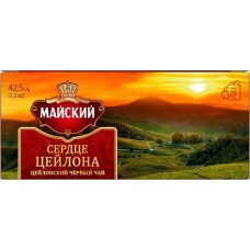 Чай чёрный Майский классический Сердце Цейлона 25пак в магазинах Магнит