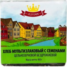 Хлеб Old Town мультизлаковый с семенами цельнозерновой бездрожжевой 450г в магазинах Магнит