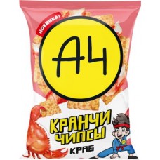 Чипсы А4 Кранчи вкус краба 80г в магазинах Магнит