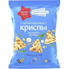 Чипсы Happy Crisp кукурузно-рисовые сметана лук 50г в магазинах Магнит