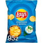 Чипсы Lays картофельные Сметана и зелень 95г