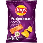 Чипсы Lays Рифленые Лосось в сливочном соусе 140г