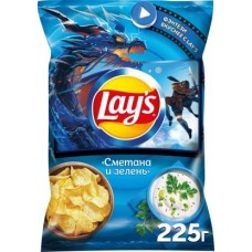 Чипсы Lays Сметана и зелень 225г в магазинах Магнит
