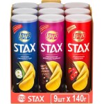 Чипсы Lays Stax Пикантная паприка/Ребрышки барбекю/Сметана и Лук 140г в ассортименте