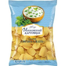 Чипсы Московский Картофель Сметана и зелень 150г в магазинах Магнит