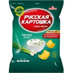 Чипсы Русская картошка картофельные вкус сметана и лук 50г