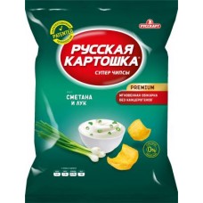 Чипсы Русская картошка Сметана и зеленый лук 80г в магазинах Магнит