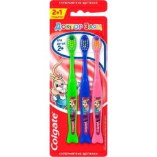 Зубные щетки Colgate Доктор Заяц детские супермягкие 2+1 в магазинах Магнит